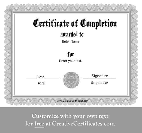 certificate of completion ojt template