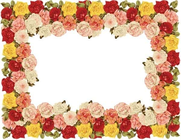 Download Free Printable Flower Border