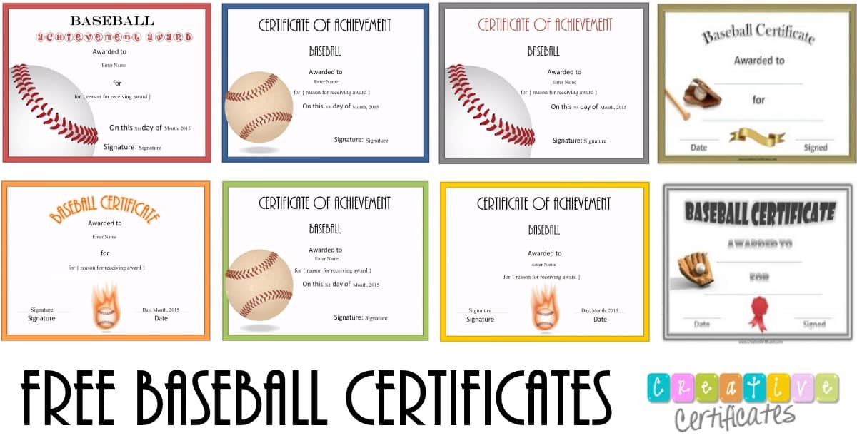 Free Baseball Certificate Templates