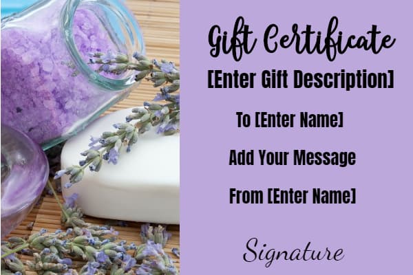 spa gift certificate template