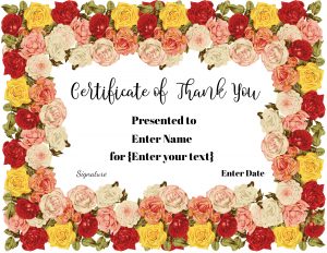 Floral certificate