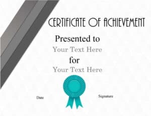 Achievement award template free
