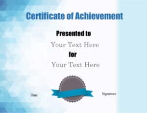 Certificate of accomplishment