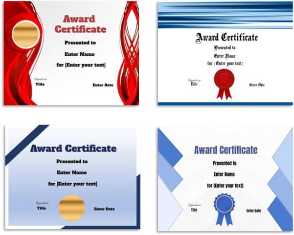 Printabe certificates
