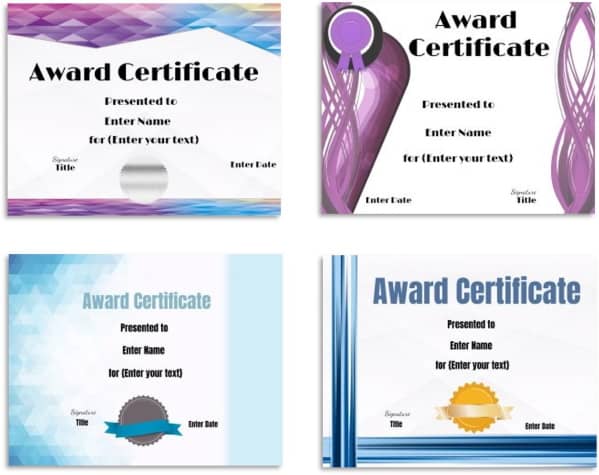award templates