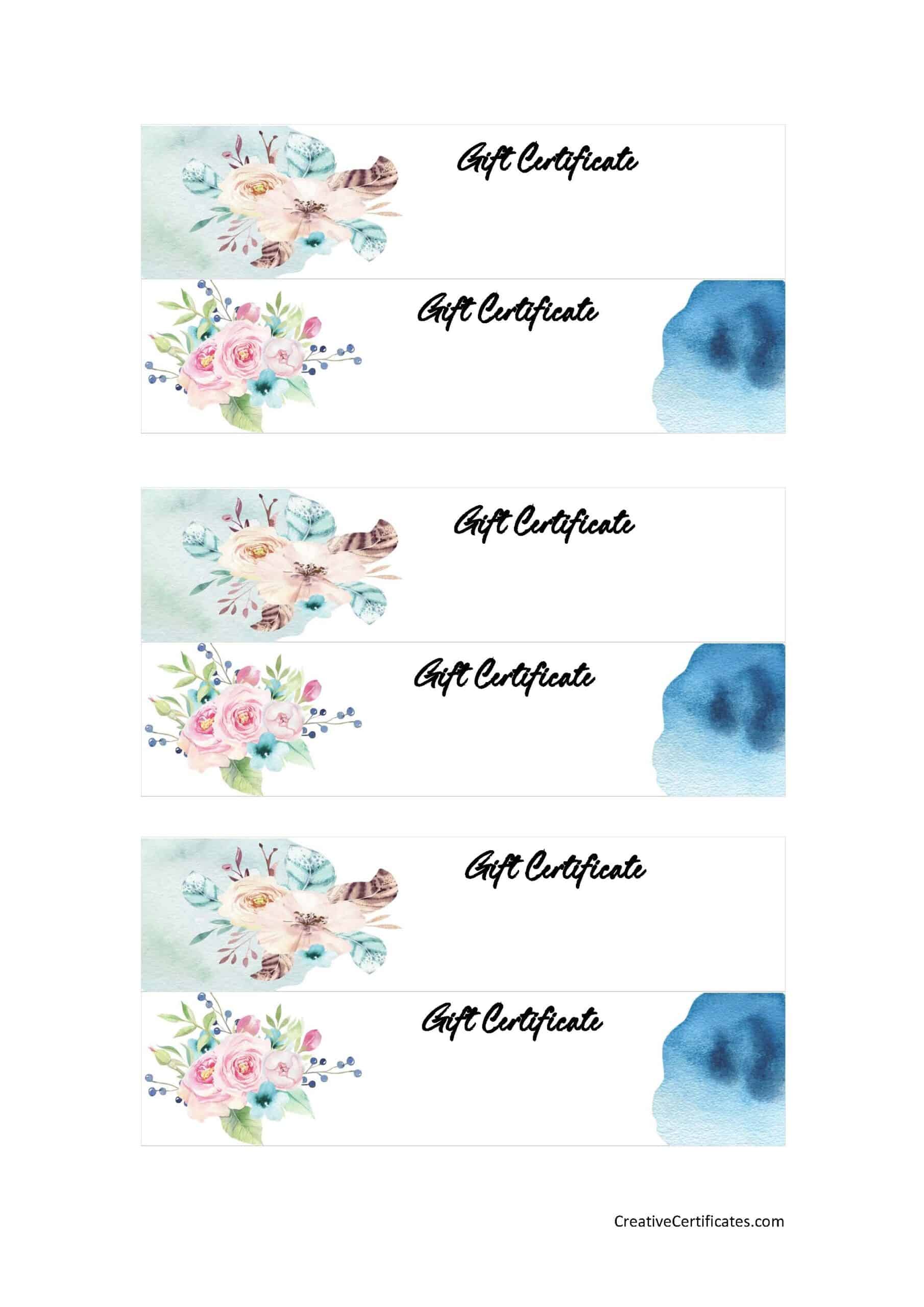 Teal Tiffany Gift Certificate Templates Editable Gift 