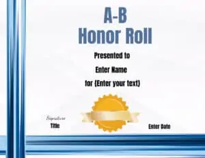 A-B Honor with blue frame