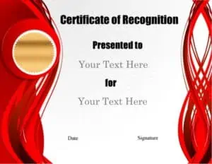 Certificate of recognition template