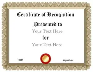 award certificate