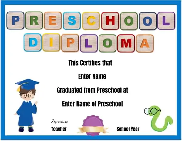 Preschool Graduation Certificates