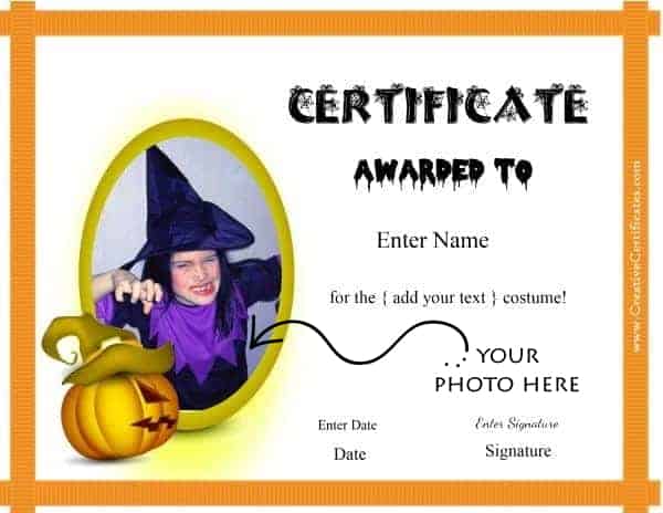 Halloween certificates