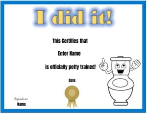 Free Printable Potty Training Award Certificates | Instant Download