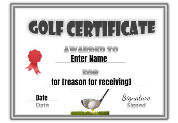 Golf Certificates