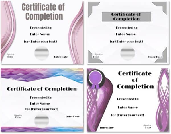 Certificate of completion