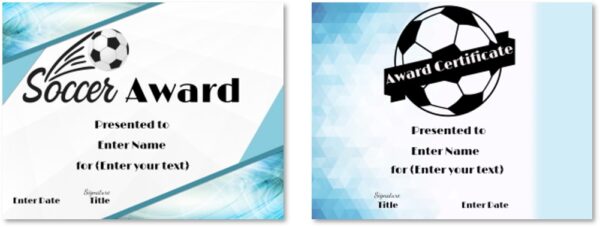 Printable soccer awards