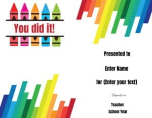 You did it certificate