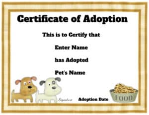 Dog adoption certificate - 10