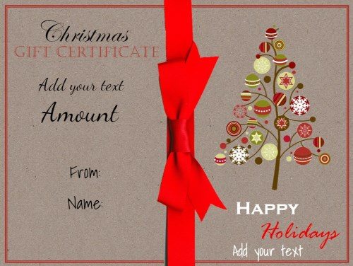 FREE Christmas Gift Certificate Template