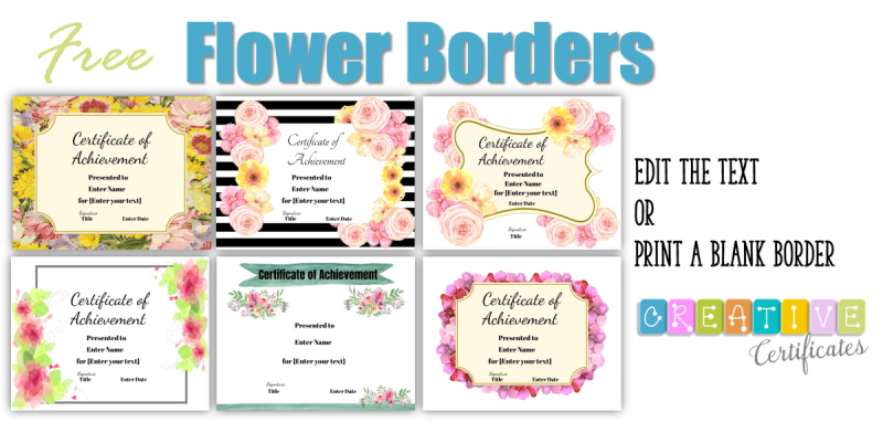 flower borders that you can customize on this site