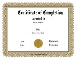Free Certificate of Completion | Customize Online | Instant Download